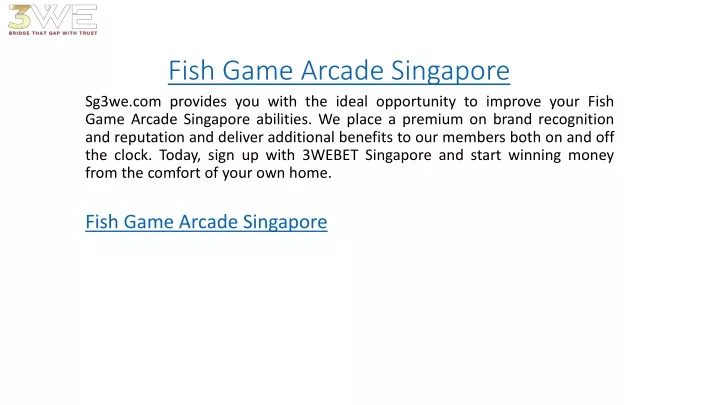 fish game arcade singapore