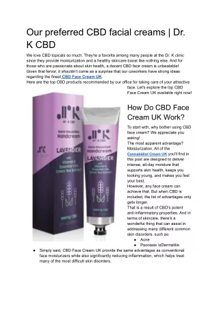 Our preferred CBD facial creams _ Dr. K CBD