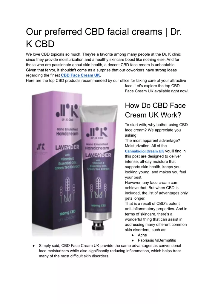 our preferred cbd facial creams dr k cbd