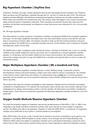 big hyperbaric chamber oxyflow duo