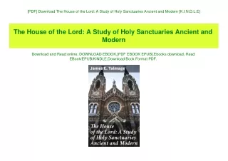 [PDF] Download The House of the Lord A Study of Holy Sanctuaries Ancient and Modern [K.I.N.D.L.E]