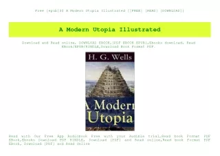 Free [epub]$$ A Modern Utopia Illustrated [[FREE] [READ] [DOWNLOAD]]