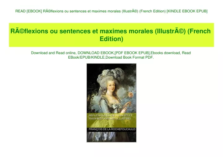 read ebook r flexions ou sentences et maximes