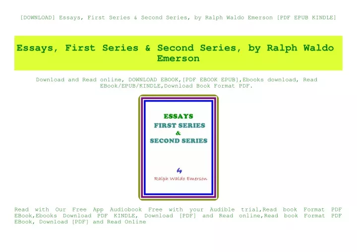 download essays first series second series