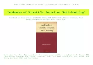 READ [EBOOK] Landmarks of Scientific Socialism Anti-Duehring [R.A.R]