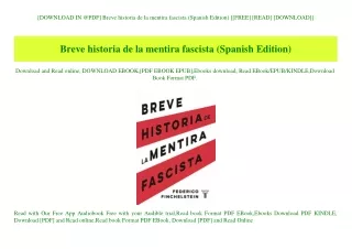[DOWNLOAD IN @PDF] Breve historia de la mentira fascista (Spanish Edition) [[FREE] [READ] [DOWNLOAD]]
