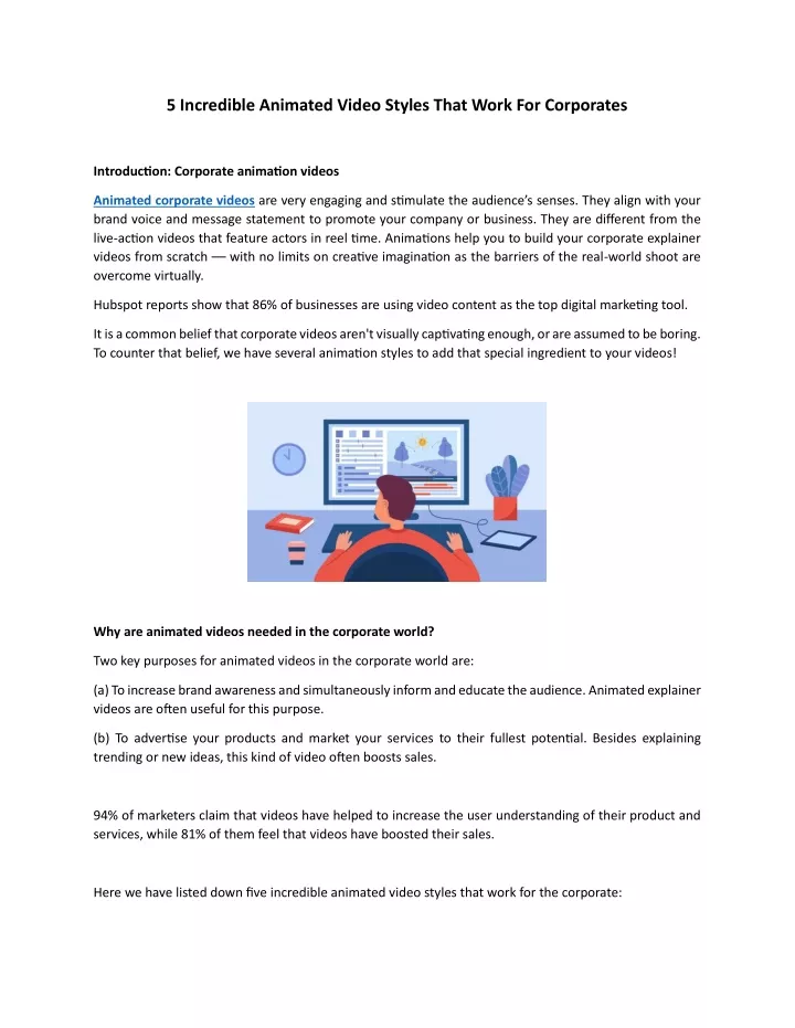 PPT - 5 Incredible Animated Video Styles That Work For Corporates ...