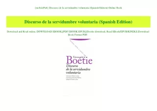 {mobiePub} Discurso de la servidumbre voluntaria (Spanish Edition) Online Book