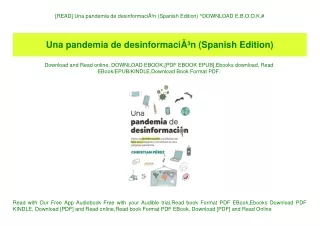 [READ] Una pandemia de desinformaciÃƒÂ³n (Spanish Edition) ^DOWNLOAD E.B.O.O.K.#