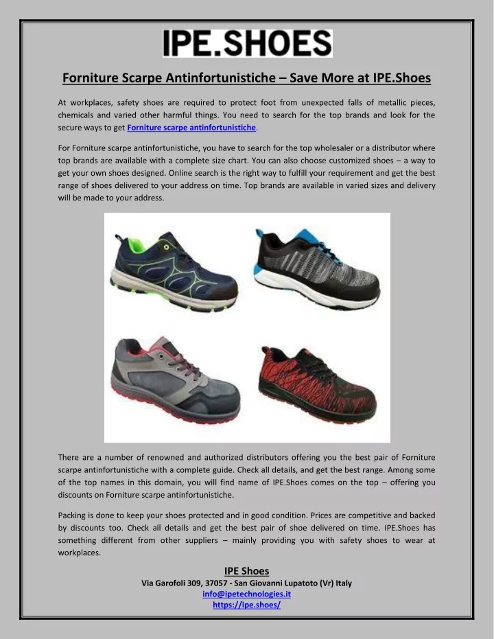 forniture scarpe antinfortunistiche save more