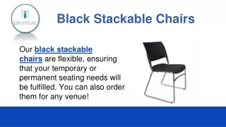 black stackable chairs