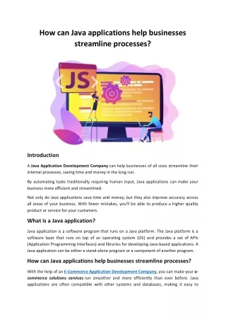 how can java applications help businesses