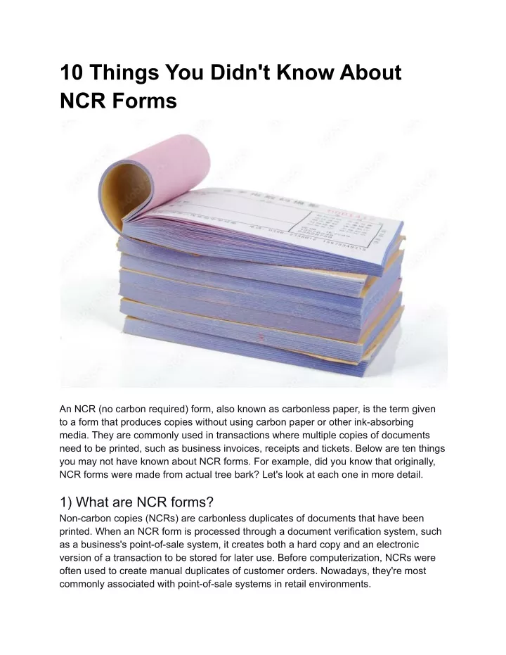 10 things you didn t know about ncr forms