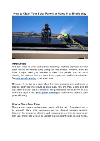 How to Clean Your Solar Panels at Home in a Simple Way