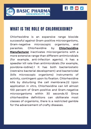 What Is The Role Of Chlorhexidine