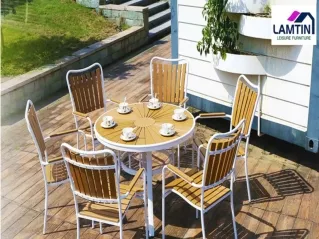 Teak outdoor tables and chairs