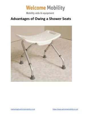 Advantages of Owing a Shower Seats