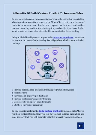 6 benefits of build custom chatbot to increase
