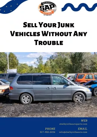 Sell Your Junk Vehicles Without Any Trouble