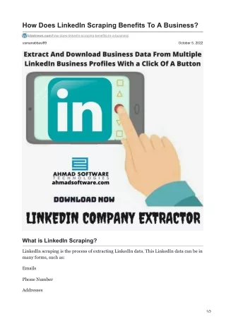 how does linkedin scraping benefits to a business