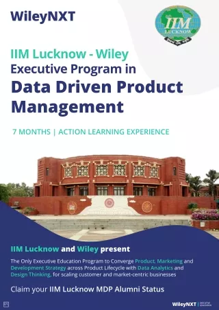 Product Management | Data driven Product Management Program Brochure -WileyNXT