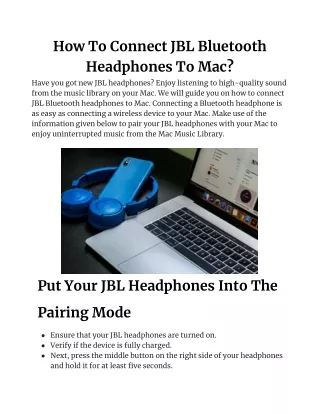 How To Connect JBL Bluetooth Headphones To Mac? | Easy Steps