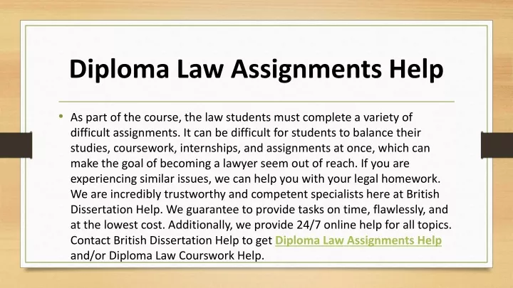 diploma law assignments help