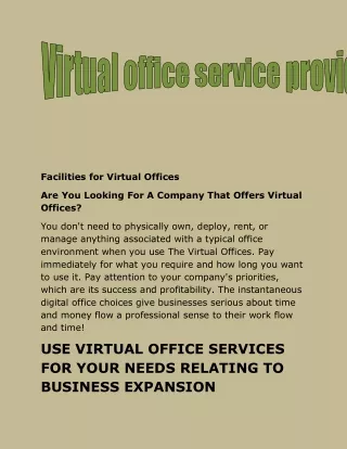Virtual office service providers
