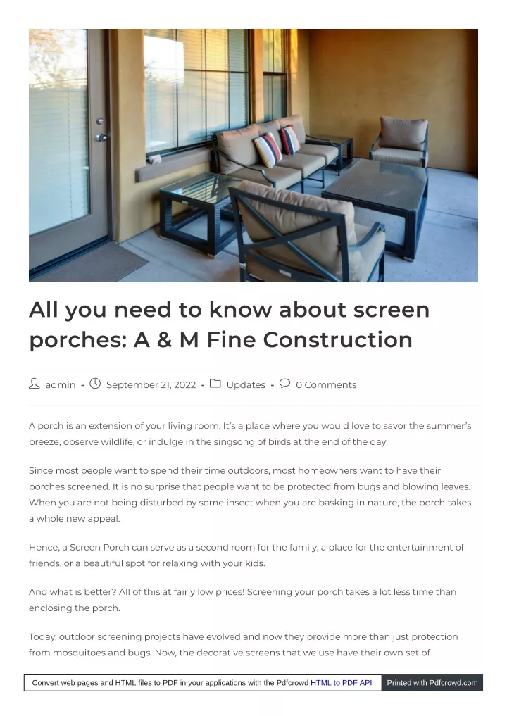 all you need to know about screen porches