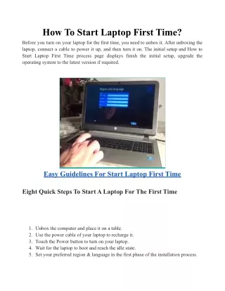 How to Start Laptop First Time Setup Guide | howtosetup.co