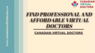 Find Professional and Affordable Virtual Doctors - Canadian Virtual Doctors