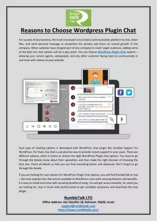 reasons to choose wordpress plugin chat