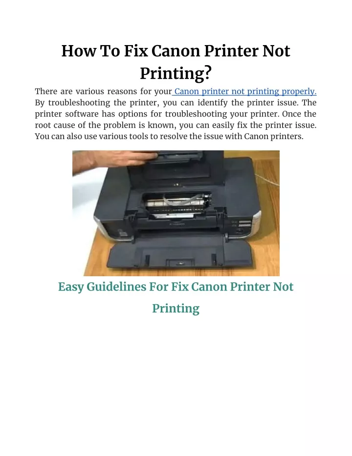 Ppt How To Fix Canon Printer Not Printing Powerpoint Presentation Free Download Id11659262 