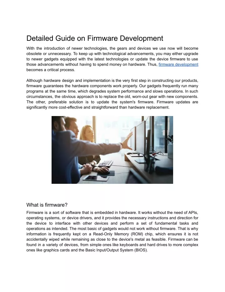 detailed guide on firmware development