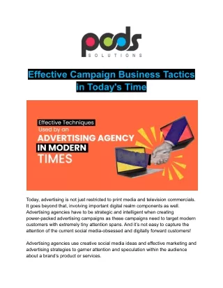 effective campaign business tactics in today