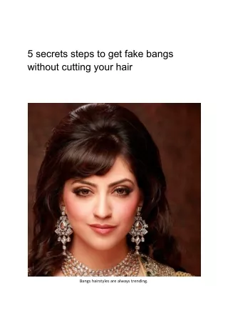 How to Fake Bangs Without Cutting Your Hair