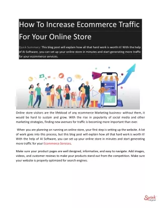 how to increase ecommerce traffic for your online