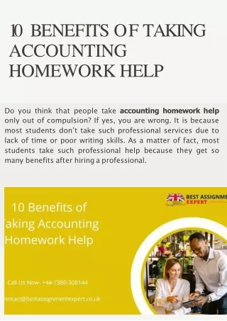 1 0 b e n e f i t s o f t a k i n g accounting homework help