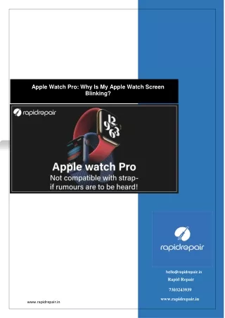 Apple Watch Pro: Why Is My Apple Watch Screen Blinking?
