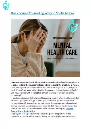 Does Couple Counseling Work in South Africa (1)