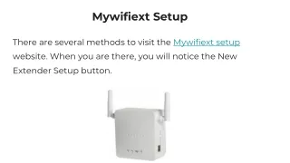 Mywifiext Setup And www.mywifi.net setup