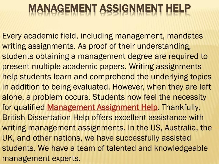 management assignment help