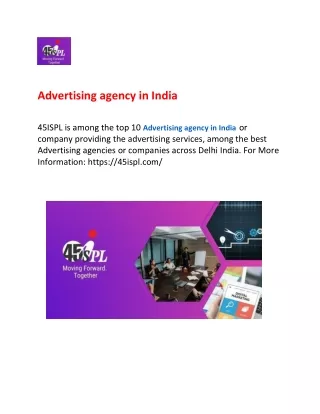 Advertising agency in India