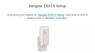 Netgear EXA15 Setup