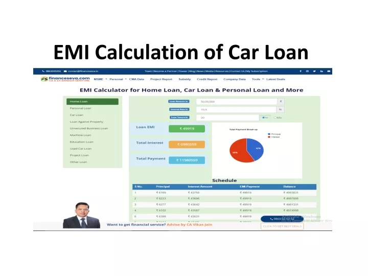 emi calculation of car loan