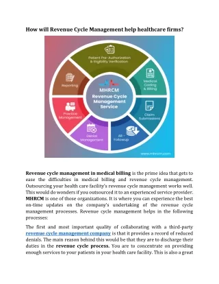 how will revenue cycle management help healthcare