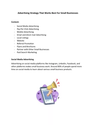 Advertising Strategy That Works Best For Small Businesses