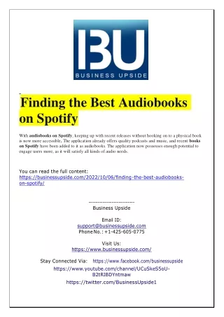 finding the best audiobooks on spotify