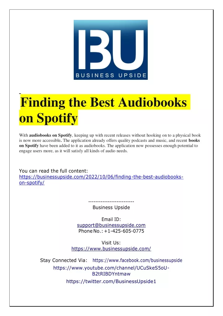 finding the best audiobooks on spotify