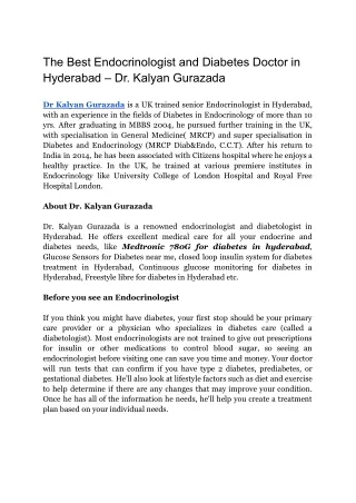 the best endocrinologist and diabetes doctor